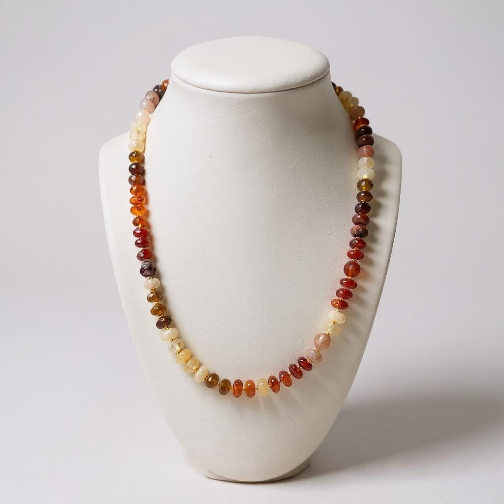 Gemstone Beaded Necklace in Autumn