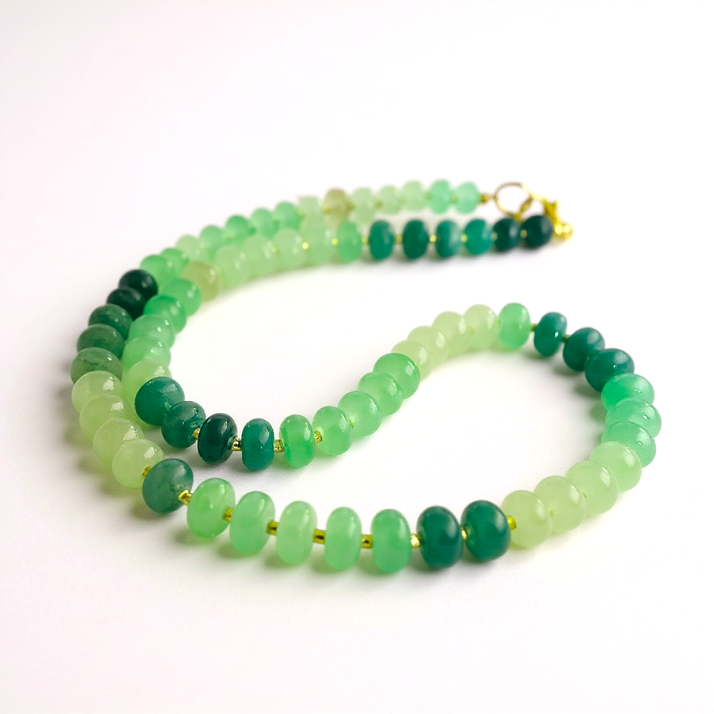 Gemstone Beaded Necklace in SeaFoam