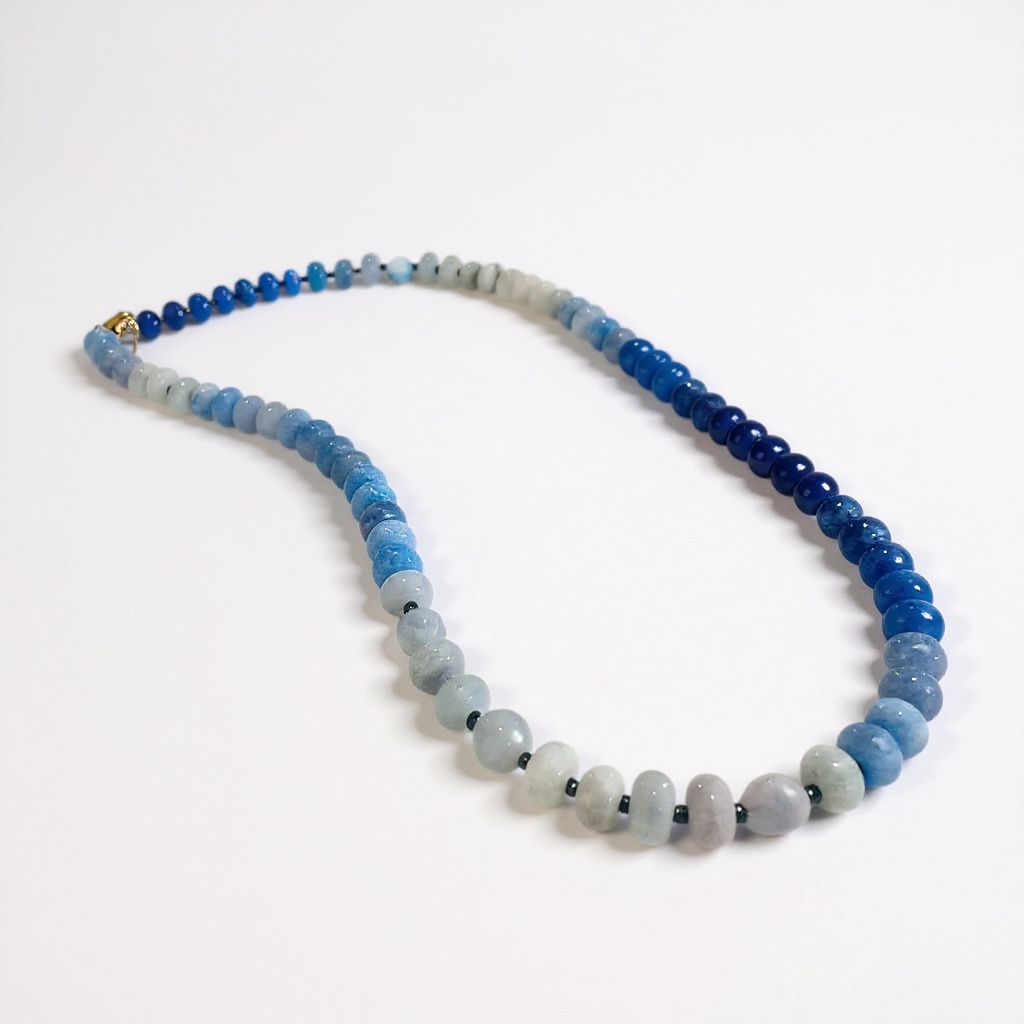 Gemstone Beaded Necklace in Light Blue