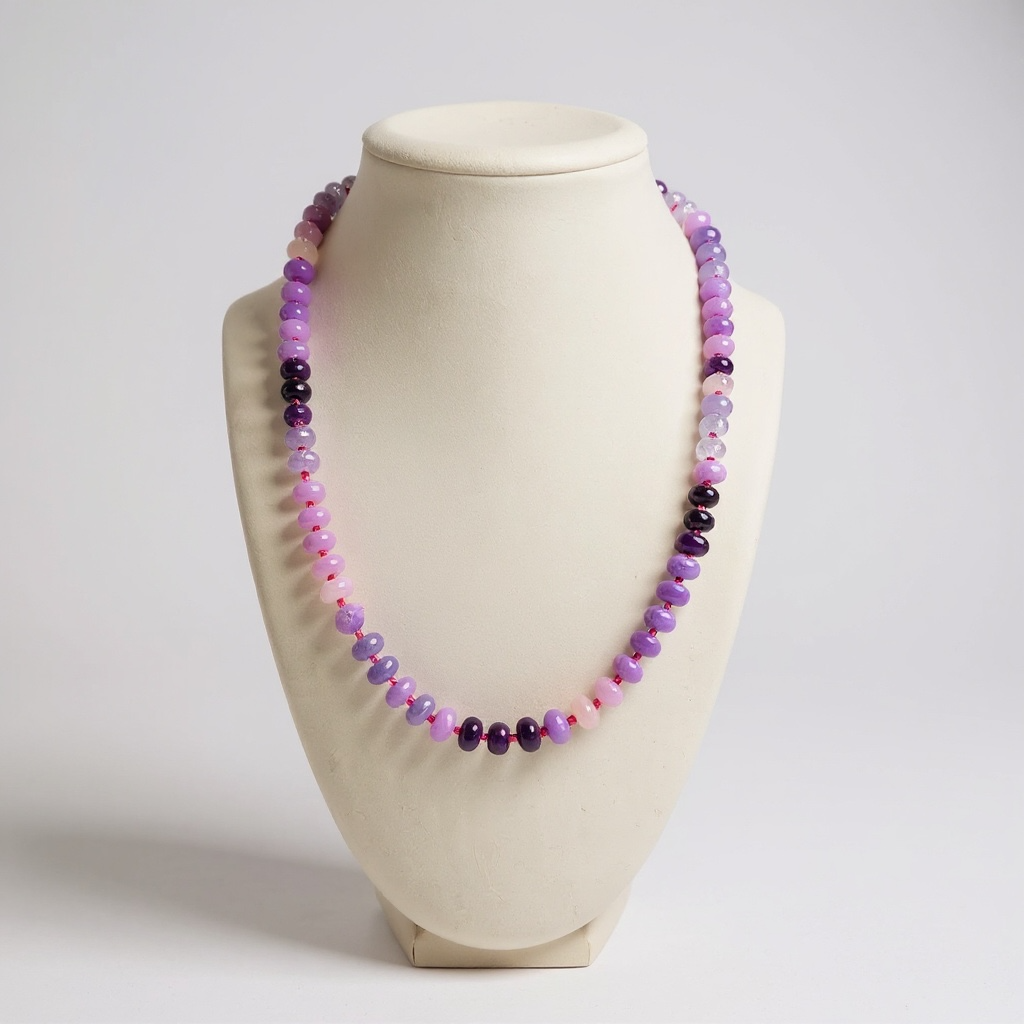 Gemstone Beaded Necklace in Lavender