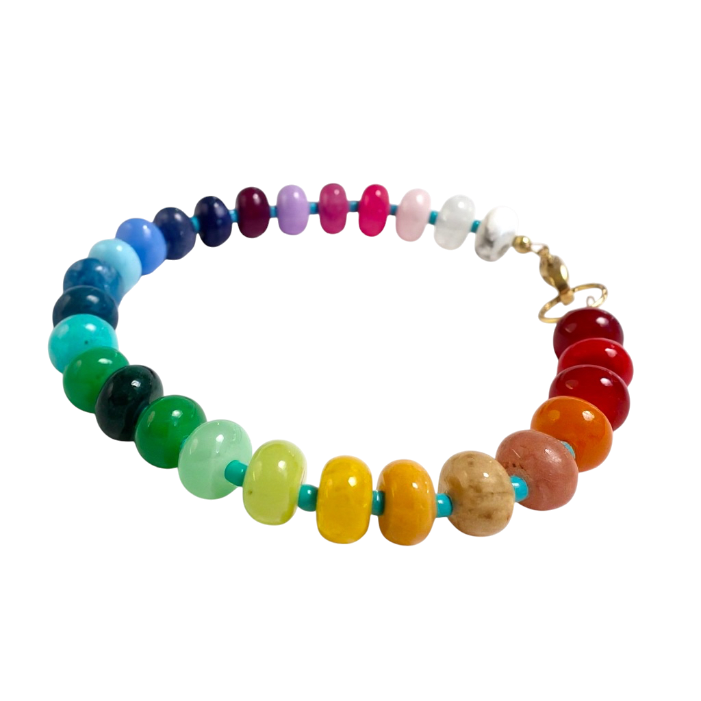 Gemstone Beaded Bracelet in Pride