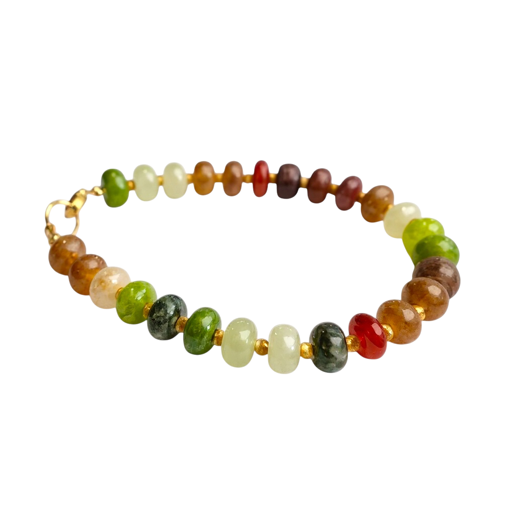 Gemstone Beaded Bracelet in Earthy