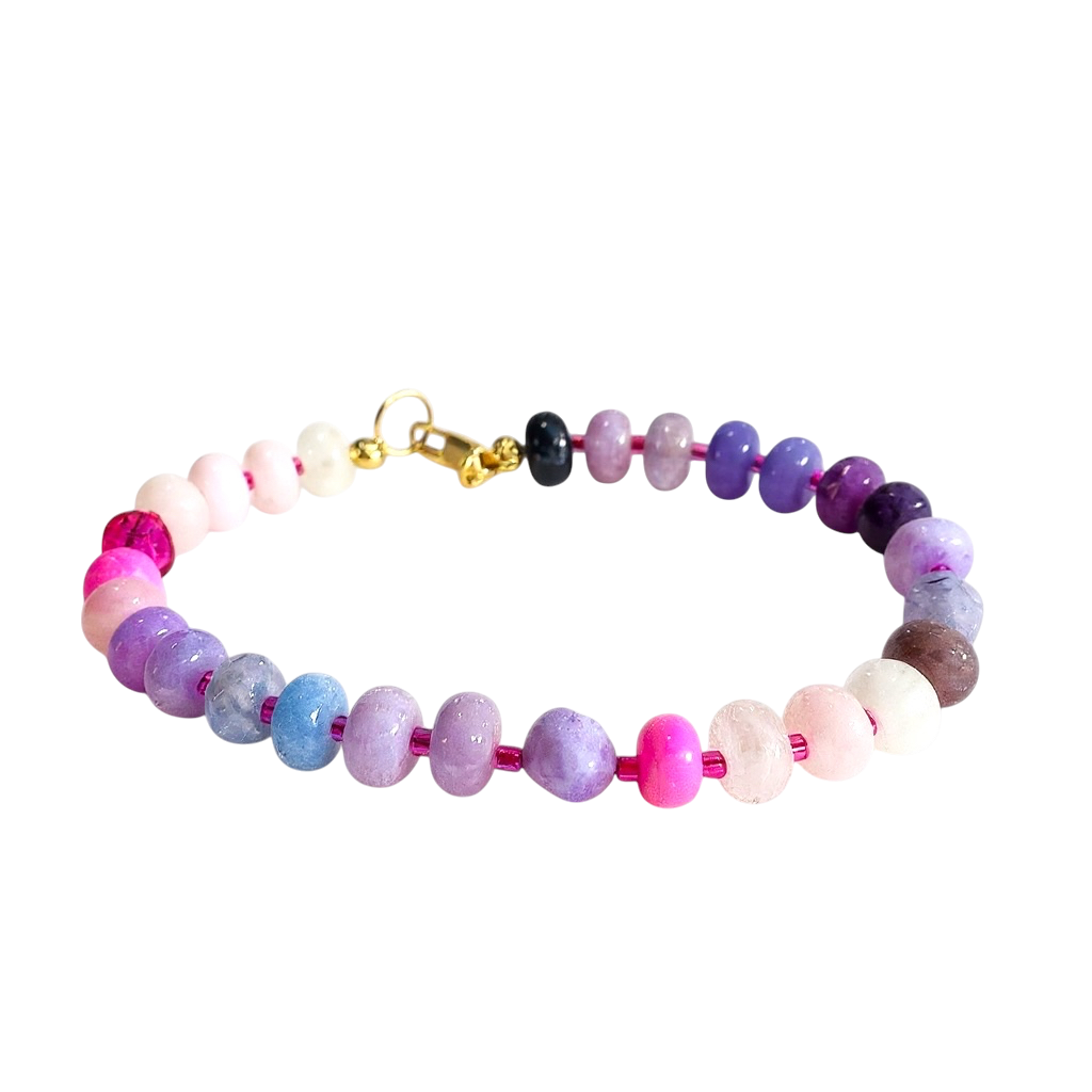 Gemstone Beaded Bracelet in Flower
