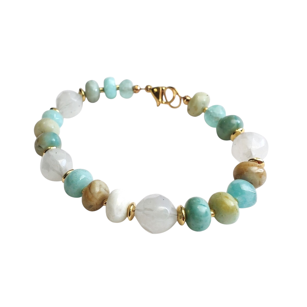 Gemstone Beaded Bracelet in Coastal