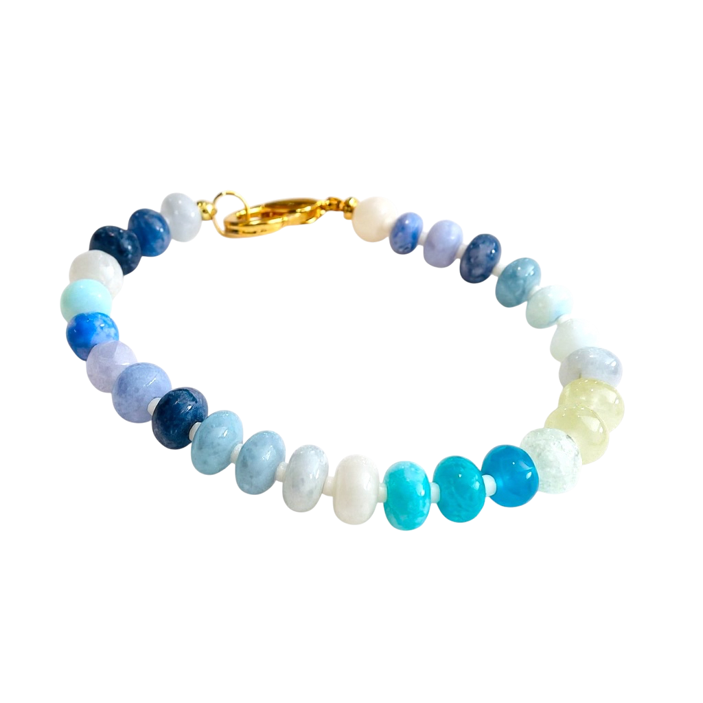 Gemstone Beaded Bracelet in Agua