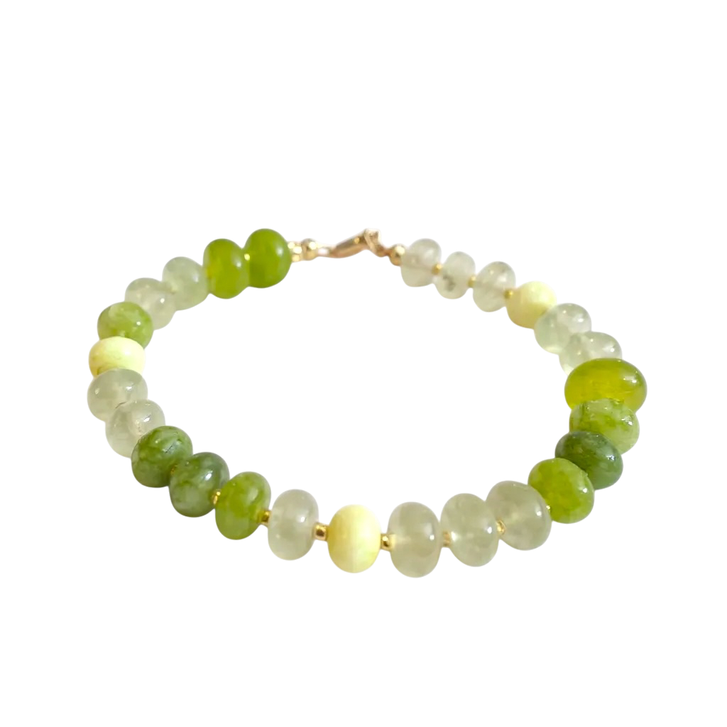 Gemstone Beaded Bracelet in Chartreuse