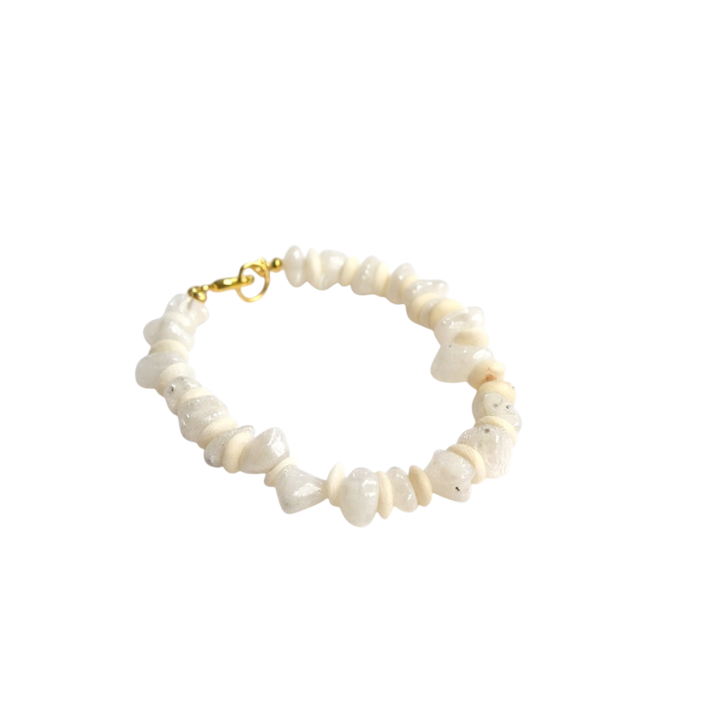 Gemstone Beaded Bracelet in Bone