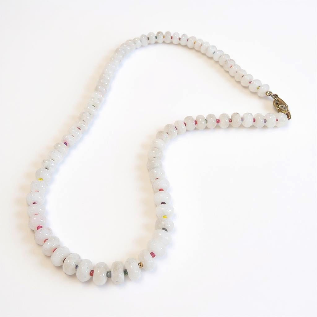 Gemstone Beaded Necklace in Cloudy
