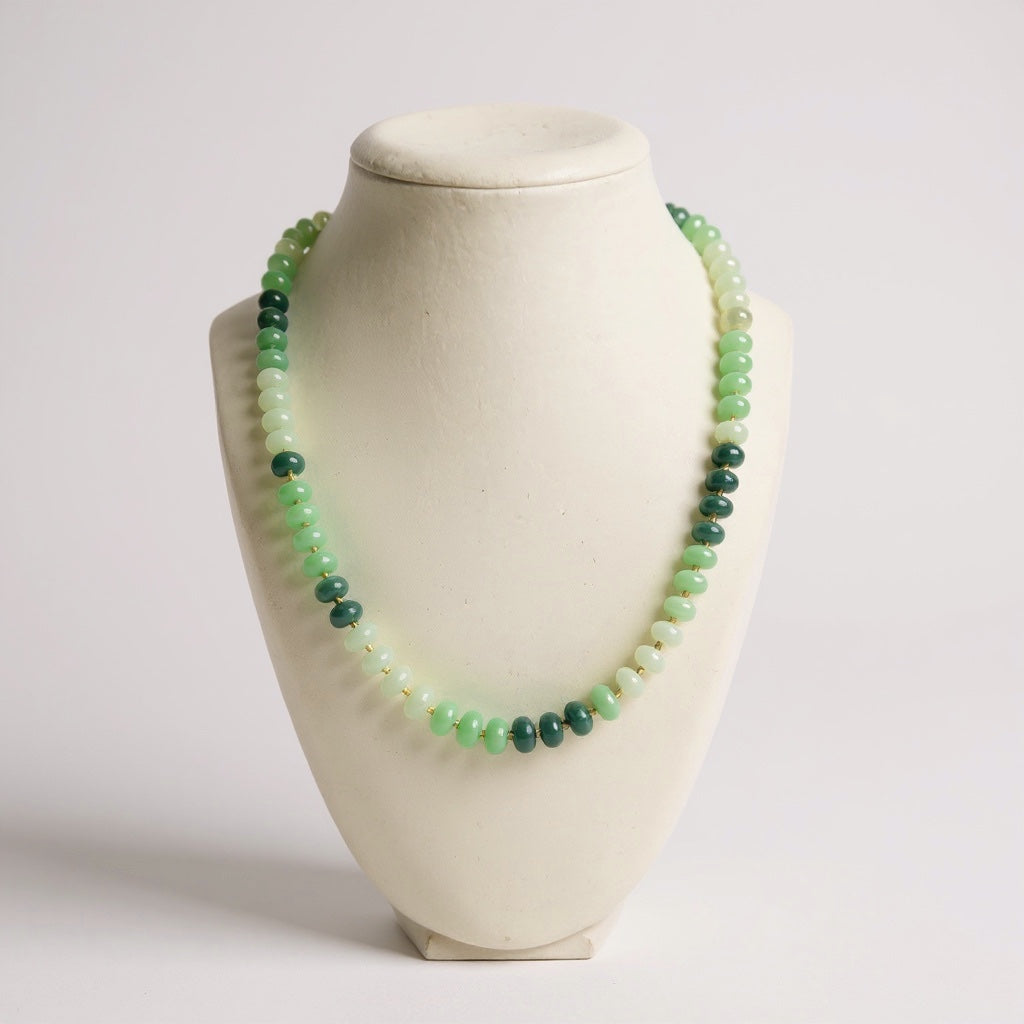 Gemstone Beaded Necklace in SeaFoam