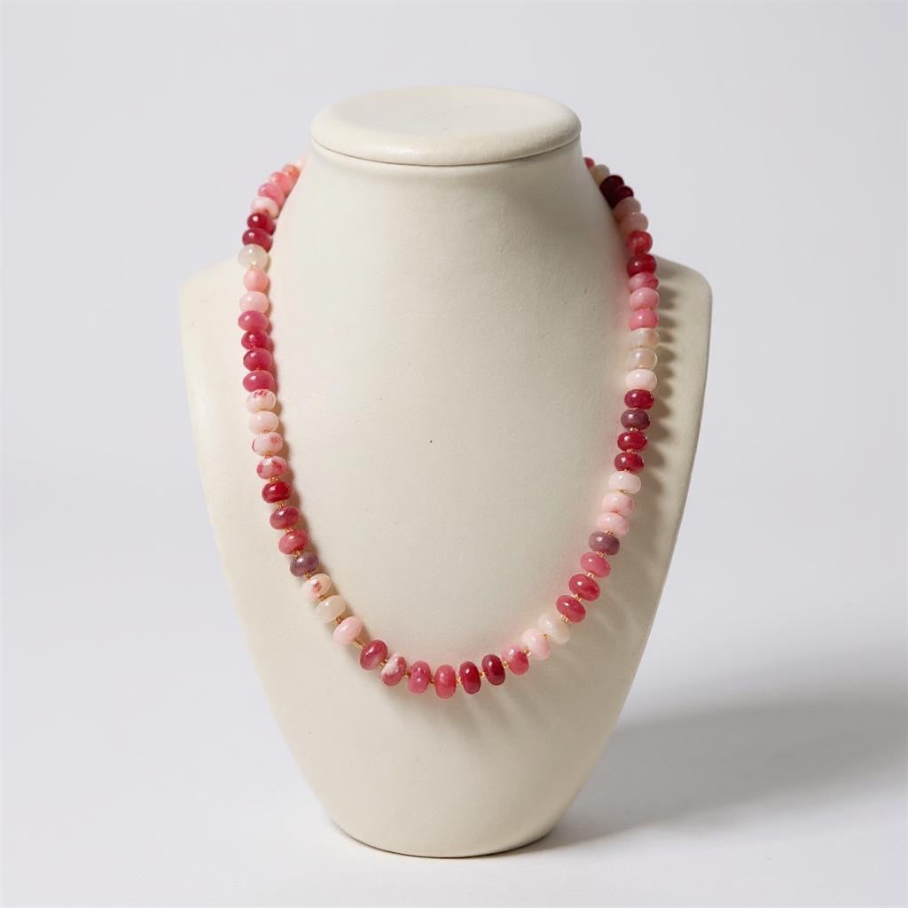 Gemstone Beaded Necklace in Rosé