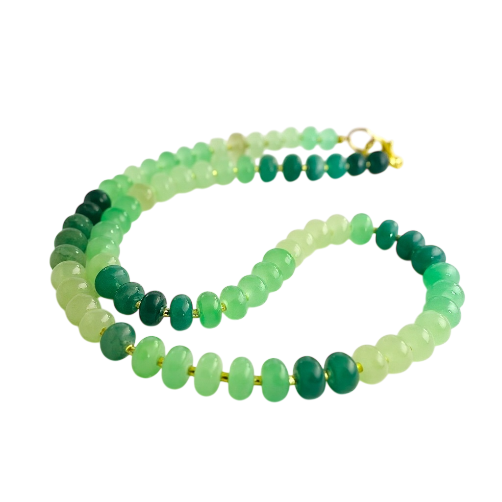 Gemstone Beaded Necklace in Seafoam