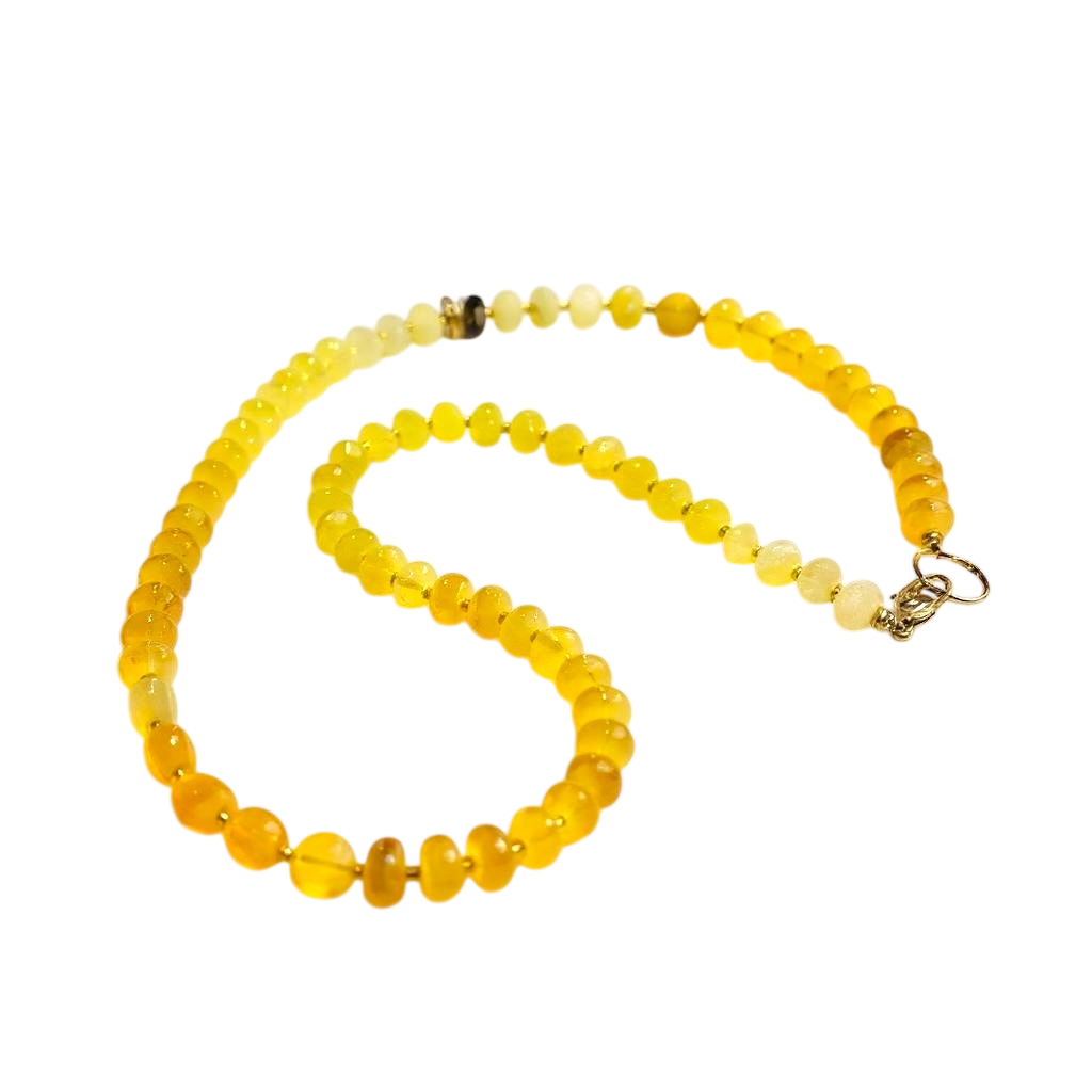 Gemstone Beaded Necklace in Yellow