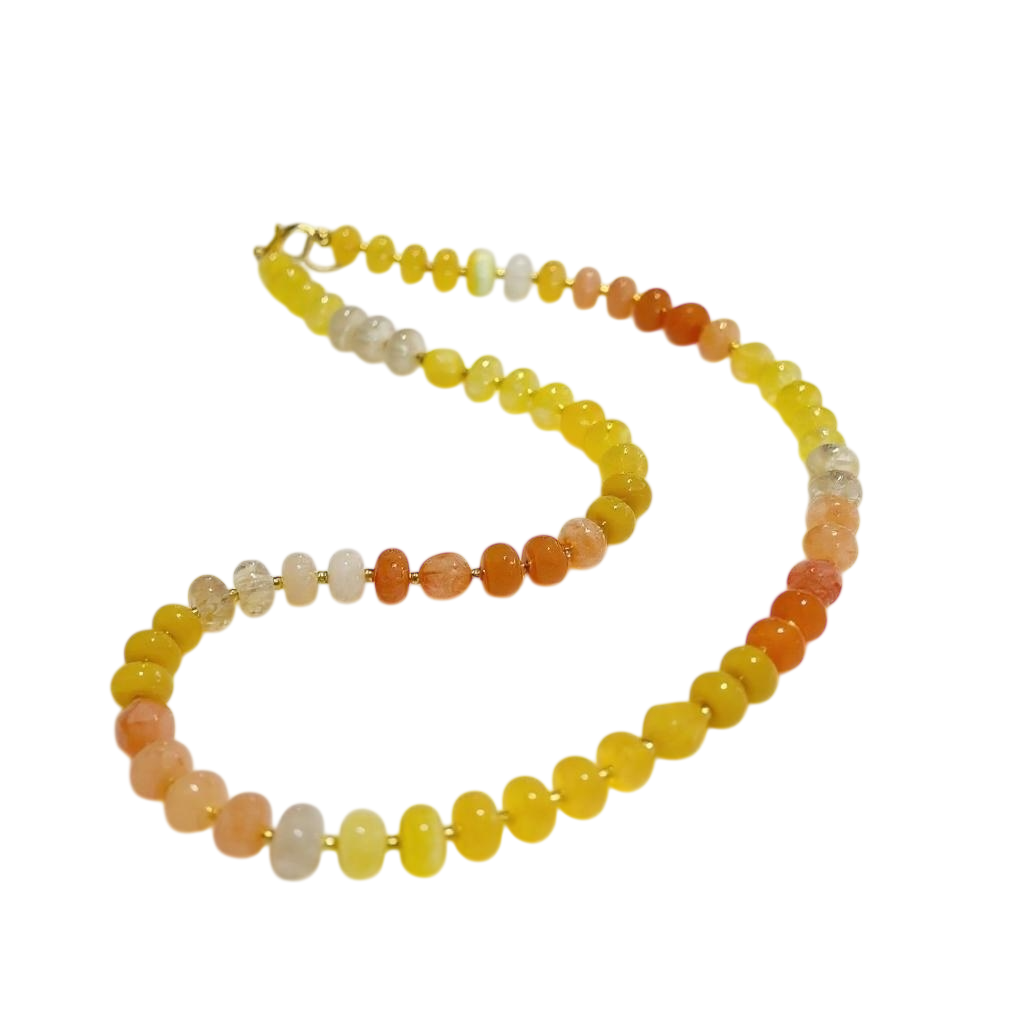 Gemstone Beaded Necklace in Marigold