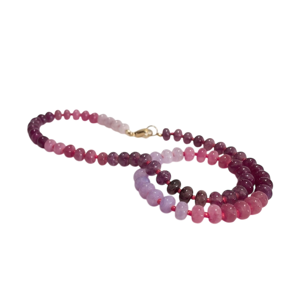 Gemstone Beaded Necklace in Purple