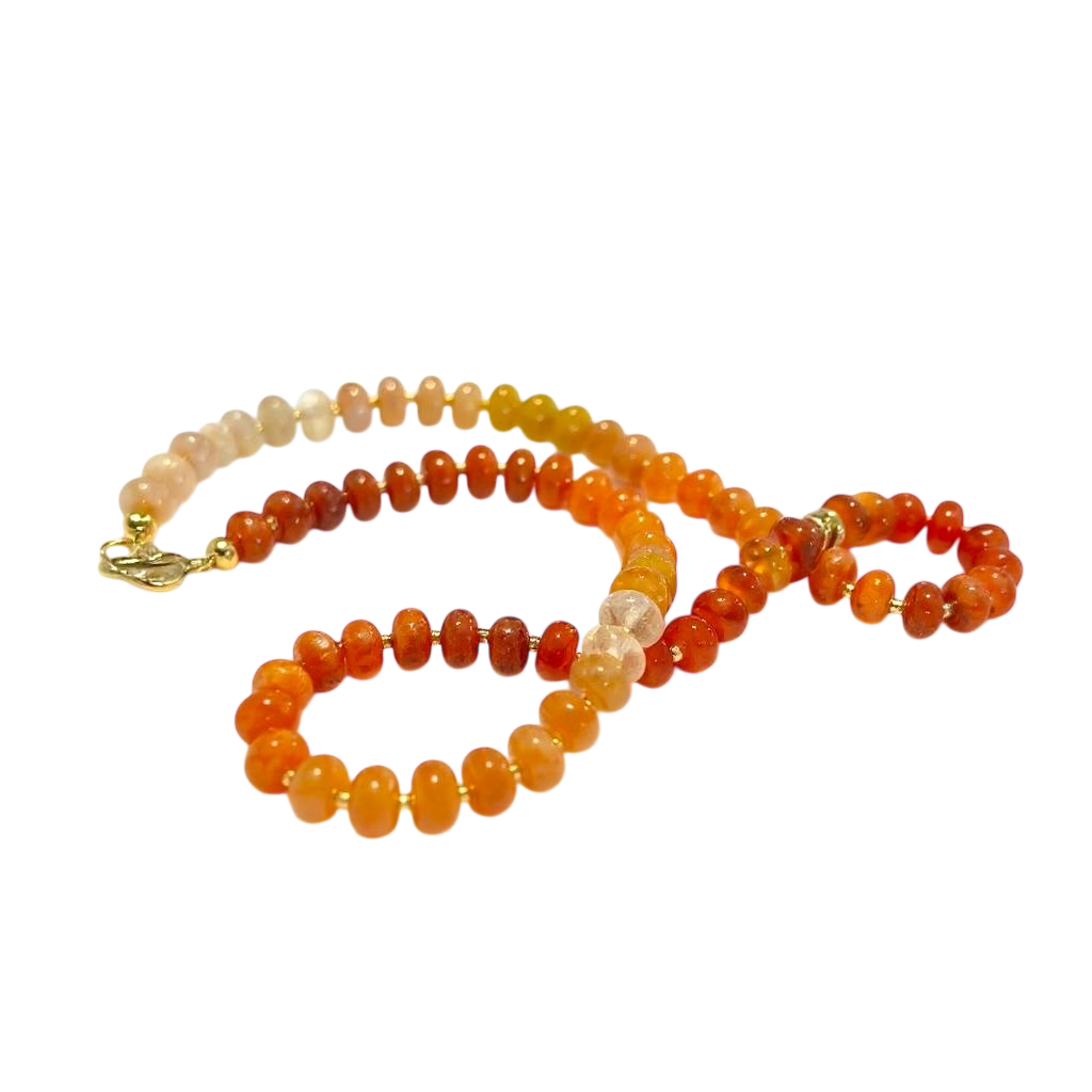 Gemstone Beaded Necklace in Orange
