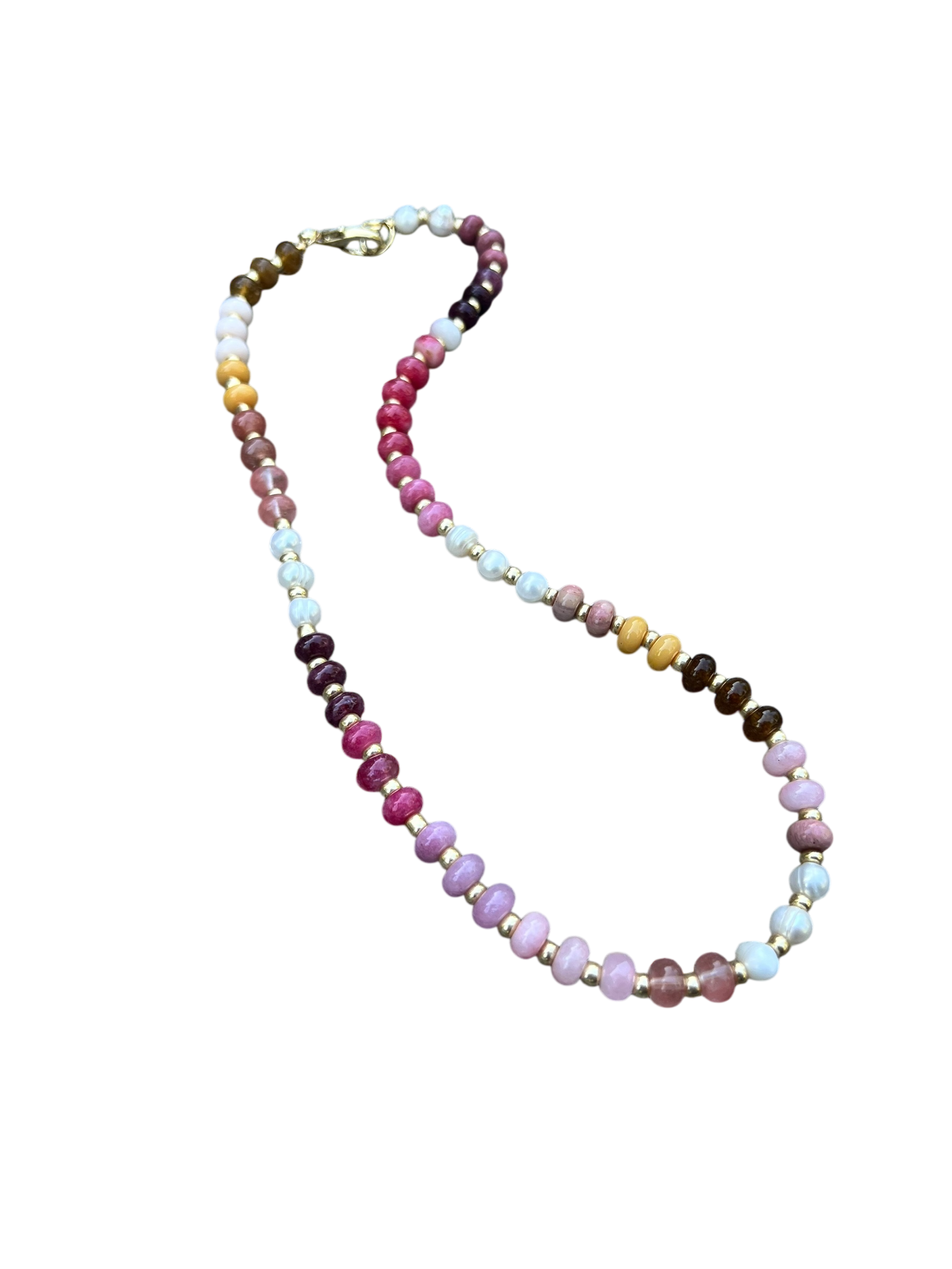 Gemstone Beaded Necklace in Honeycrisp