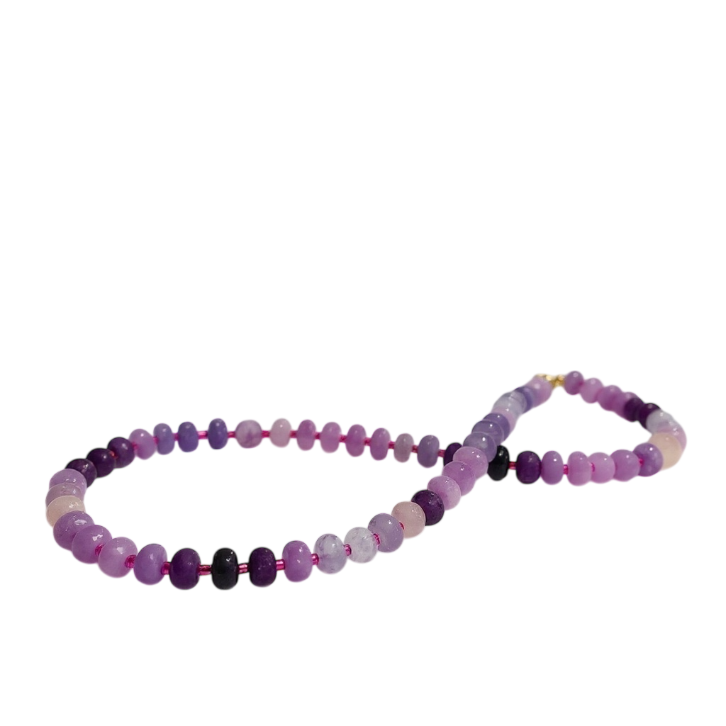 Gemstone Beaded Necklace in Lavender
