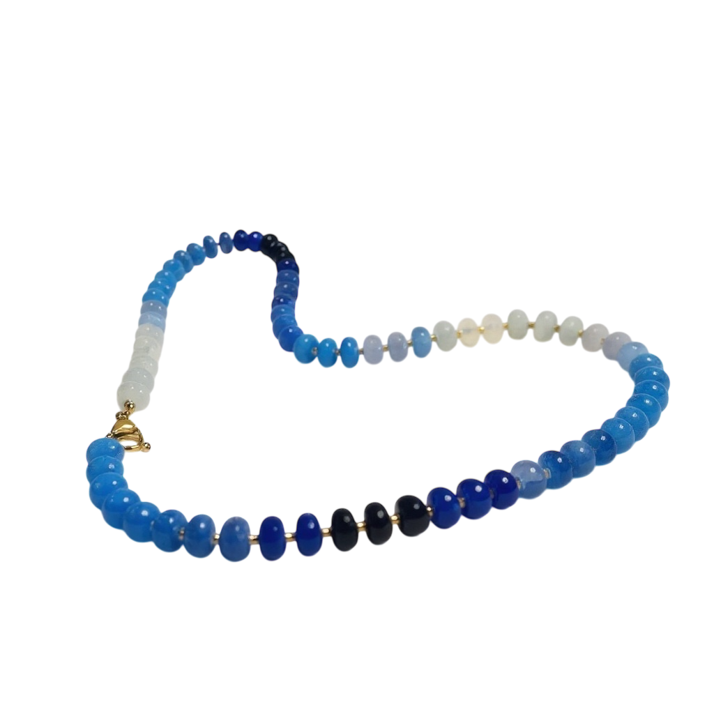 Gemstone Beaded Necklace in Blue