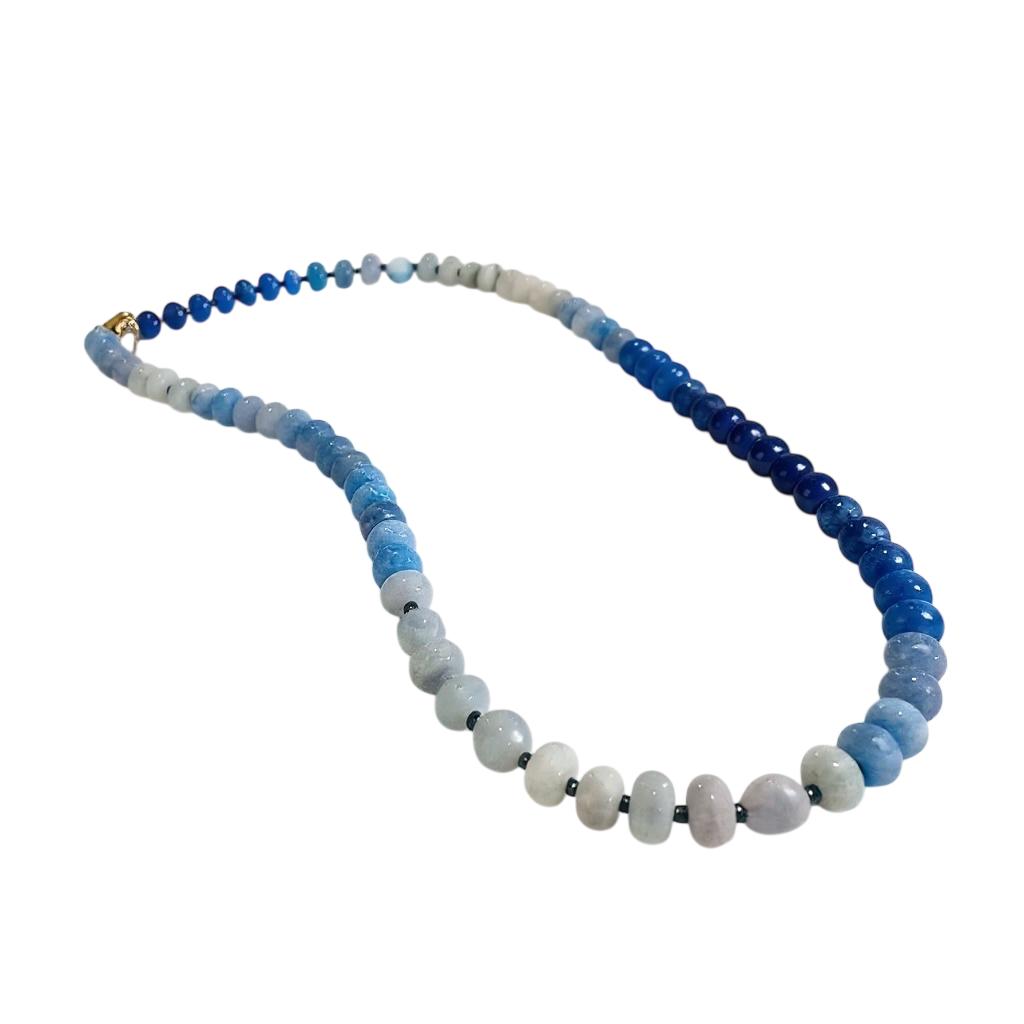 Gemstone Beaded Necklace in Light Blue