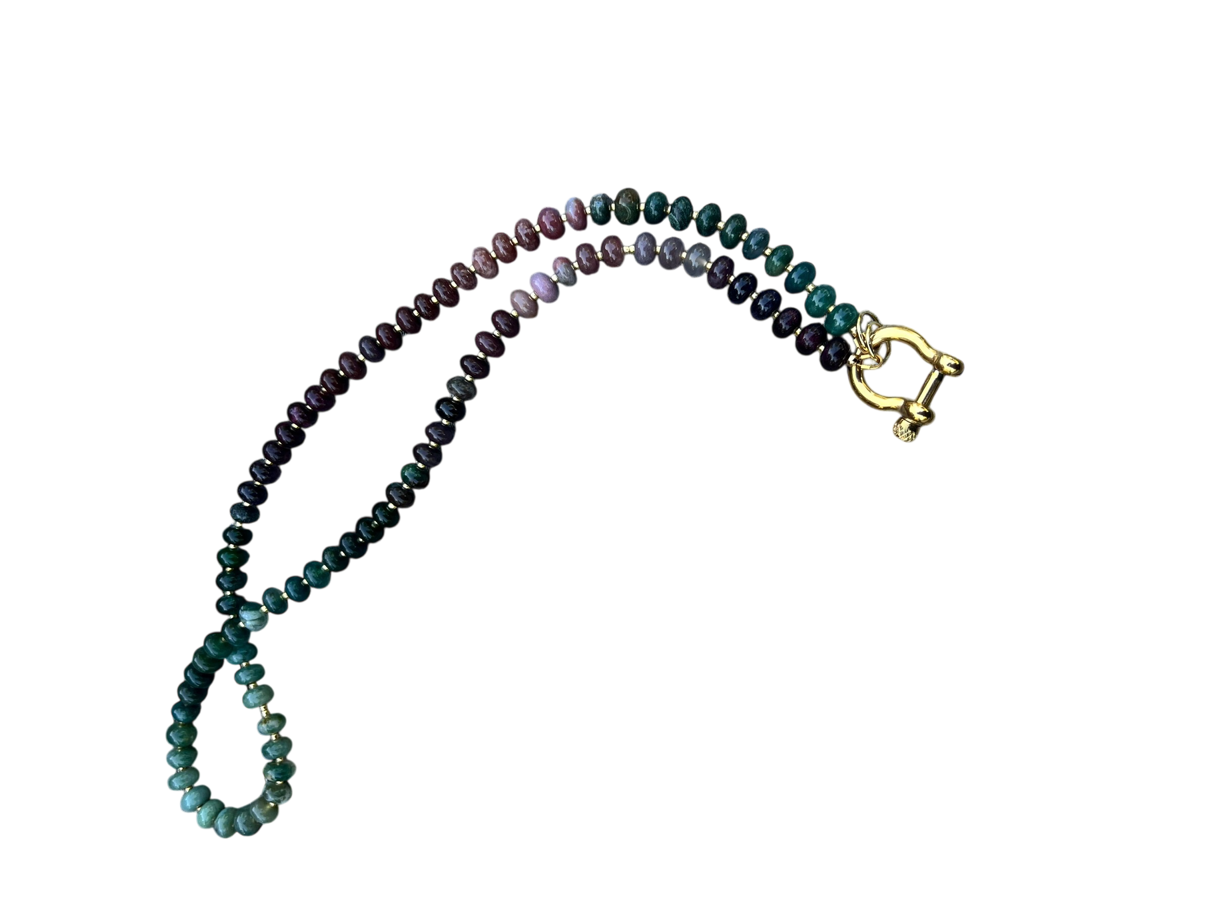 Gemstone Beaded Necklace in Beets