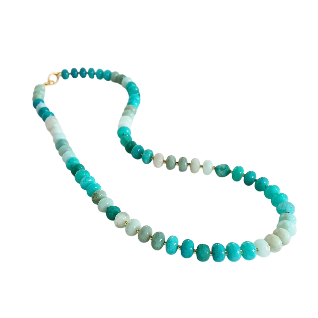 Gemstone Beaded Necklace in Aqua