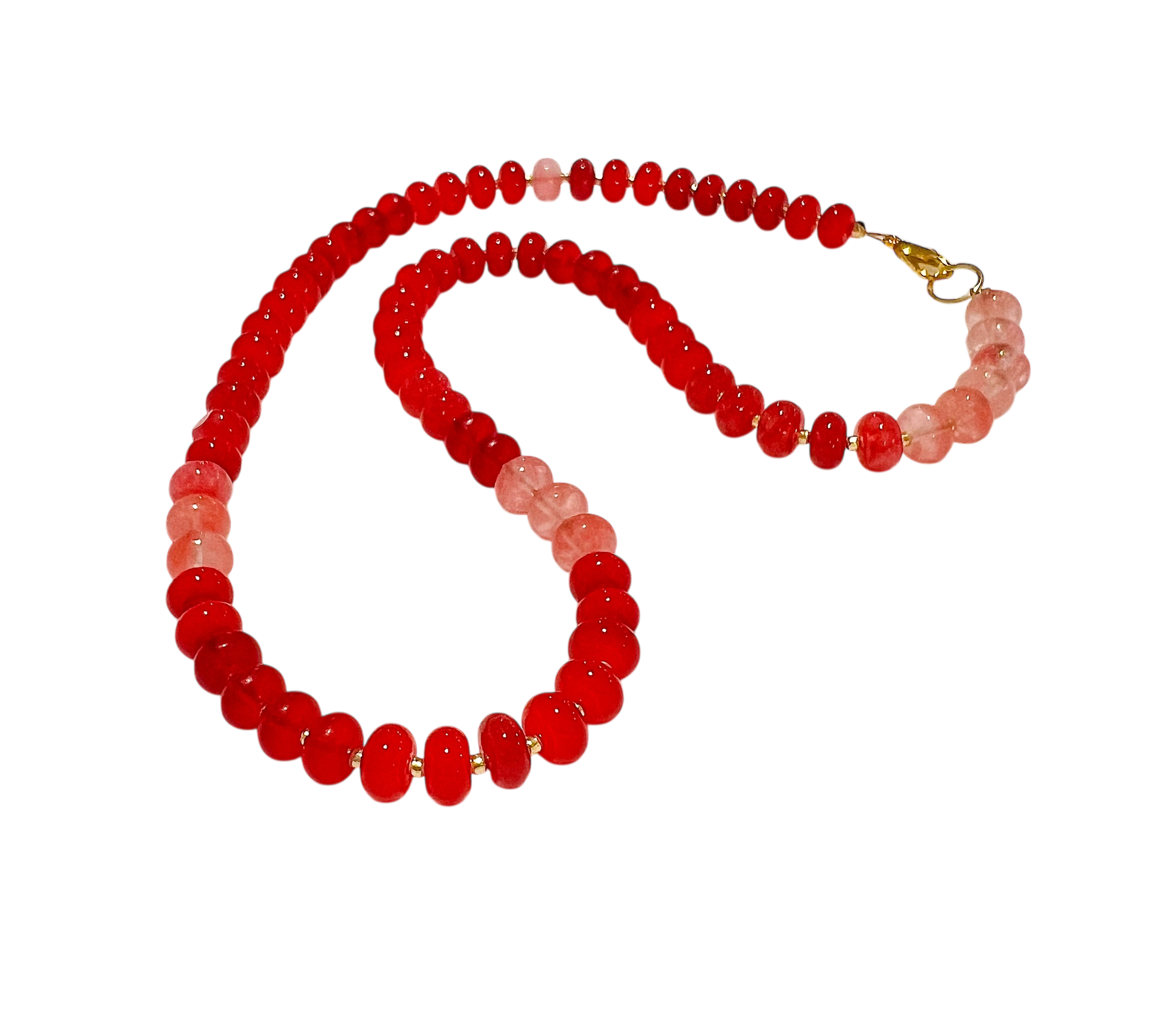 Gemstone Beaded Necklace in Red