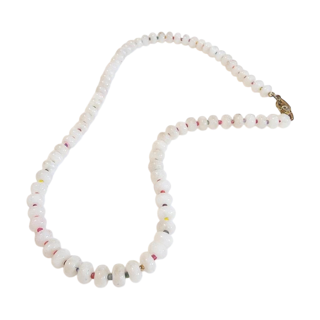 Gemstone Beaded Necklace in Cloudy
