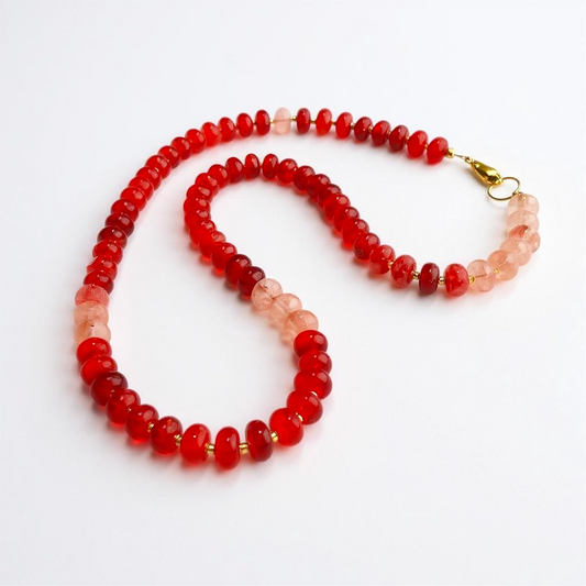 Gemstone Beaded Necklace in Red