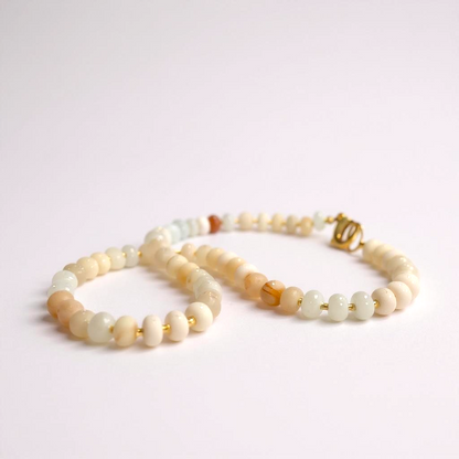Gemstone Beaded Necklace in Champagne