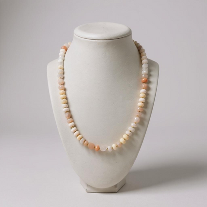 Gemstone Beaded Necklace in Champagne