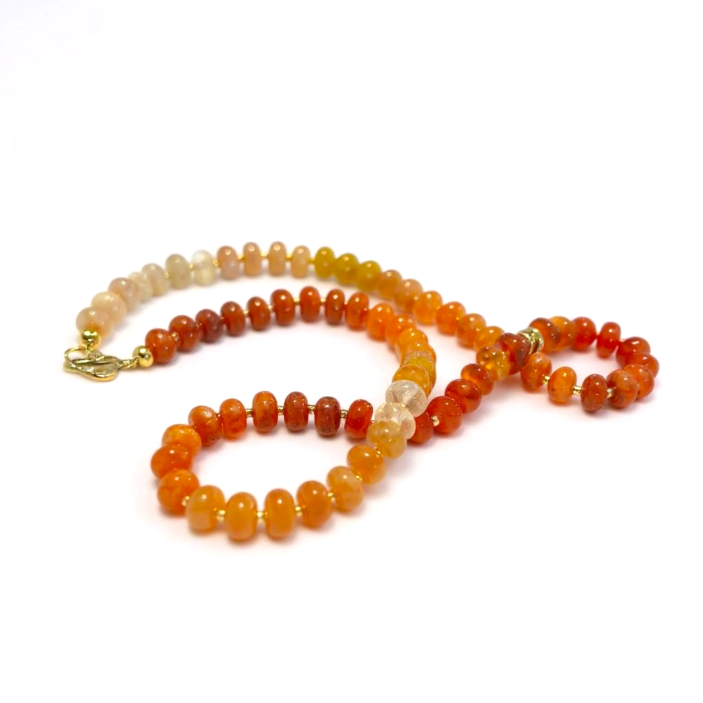 Gemstone Beaded Necklace in Orange