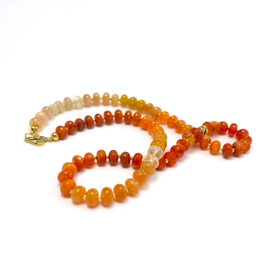 Gemstone Beaded Necklace in Orange