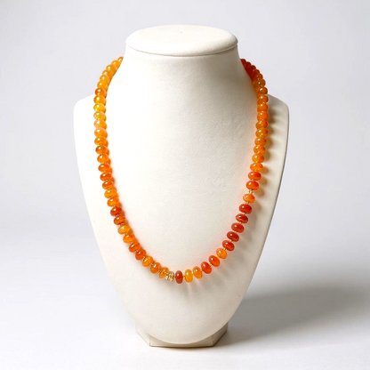 Gemstone Beaded Necklace in Orange