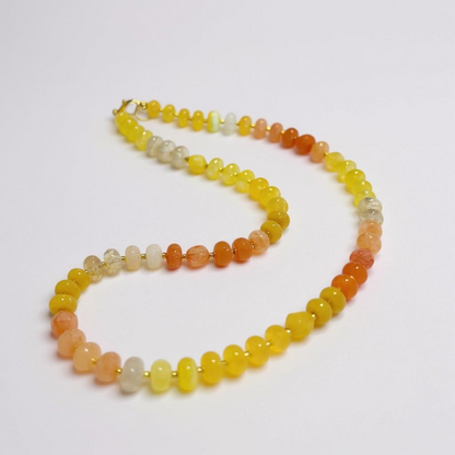 Gemstone Beaded Necklace in Marigold