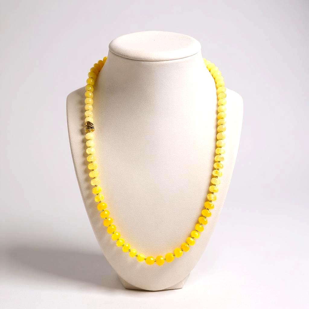 Gemstone Beaded Necklace in Yellow