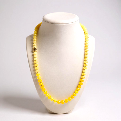 Gemstone Beaded Necklace in Yellow