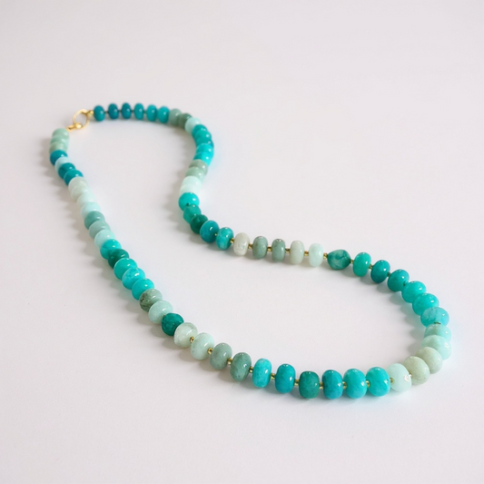 Gemstone Beaded Necklace in Aqua