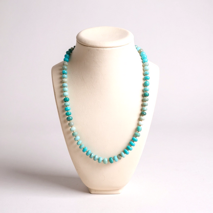 Gemstone Beaded Necklace in Aqua