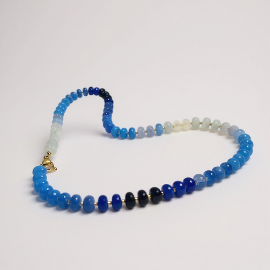 Gemstone Beaded Necklace in Blue