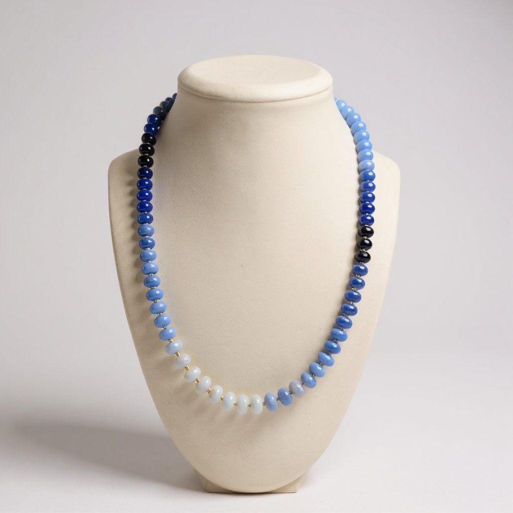 Gemstone Beaded Necklace in Blue