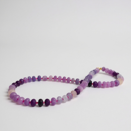 Gemstone Beaded Necklace in Lavender