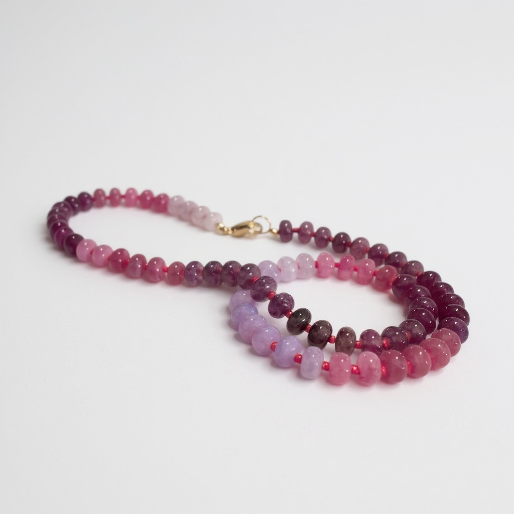 Gemstone Beaded Necklace in Purple