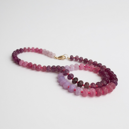 Gemstone Beaded Necklace in Purple
