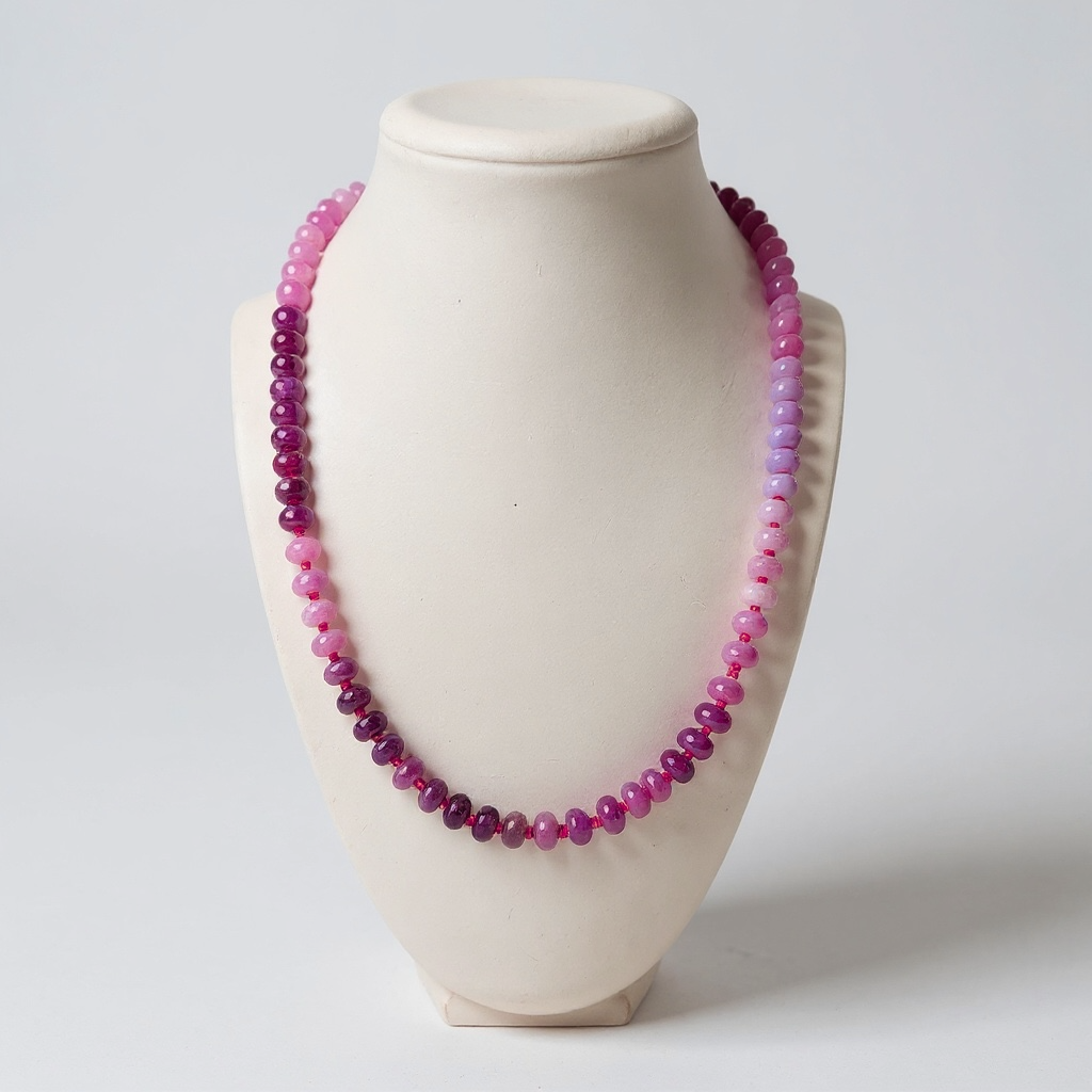 Gemstone Beaded Necklace in Purple