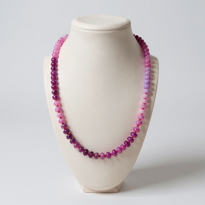 Gemstone Beaded Necklace in Purple