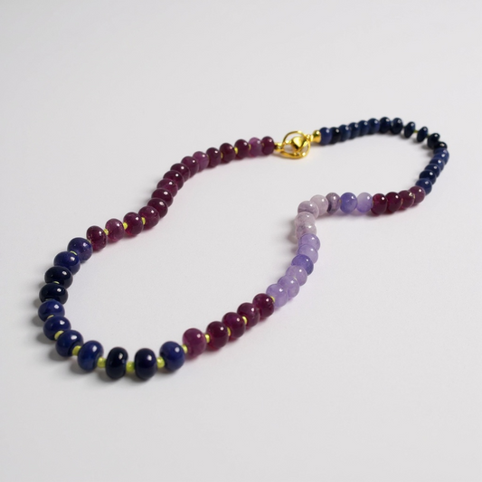 Gemstone Beaded Necklace in Eggplant