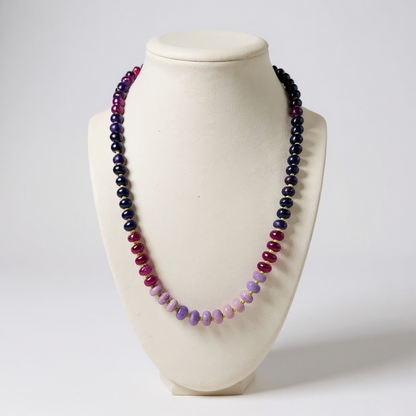 Gemstone Beaded Necklace in Eggplant