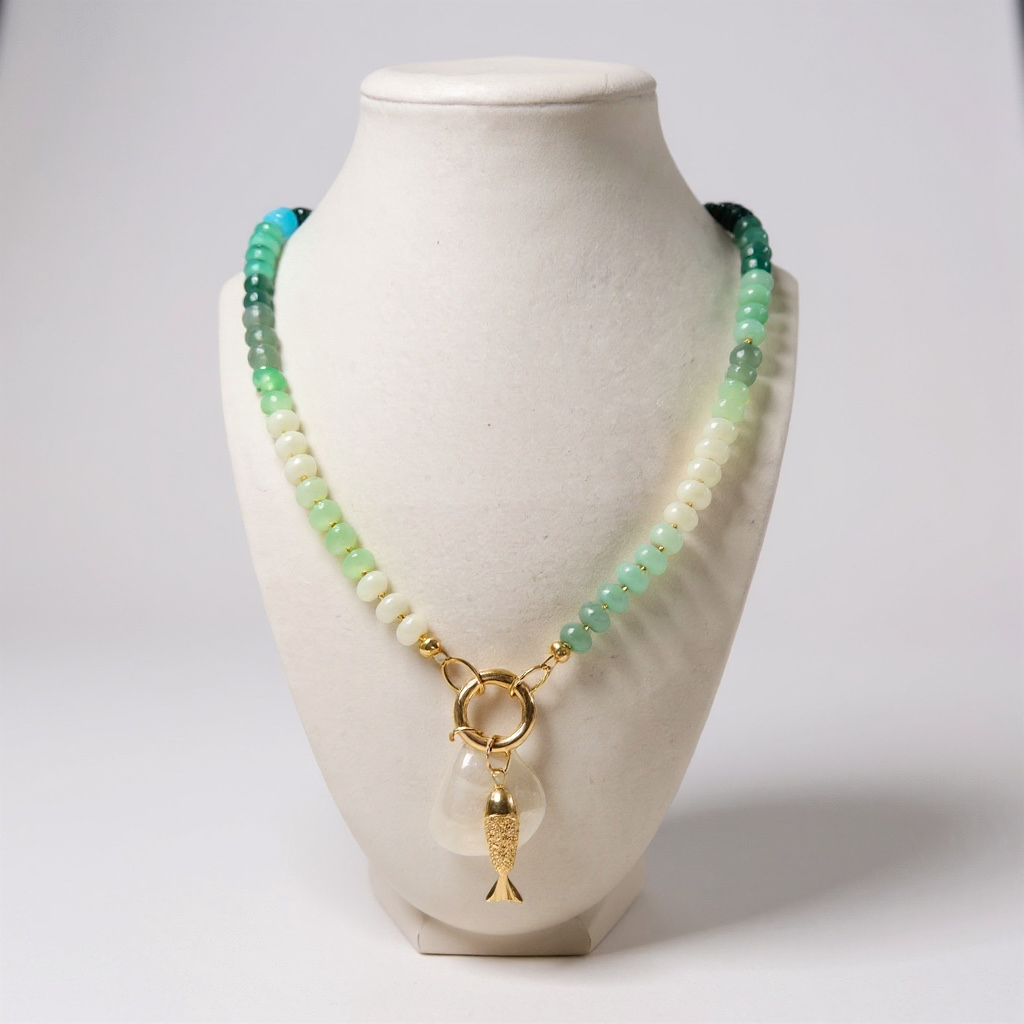 Gemstone Necklace w/ M.I Shell in Fish Food