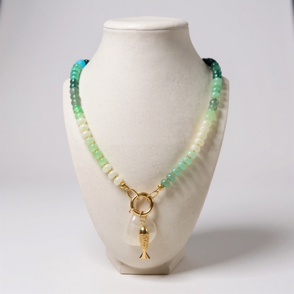 Gemstone Necklace w/ M.I Shell in Fish Food