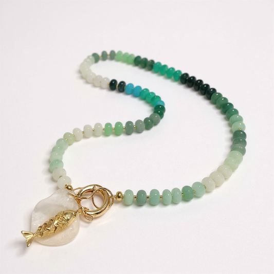 Gemstone Necklace w/ M.I Shell in Fish Food